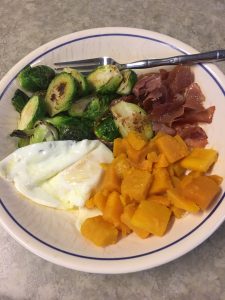 I bought the family size packs of brussels sprouts and prosciutto at Costco, okay?